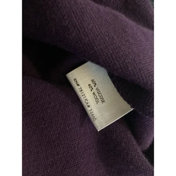 EILEEN FISHER Petite Purple Wool Blend Wide Leg Cropped Pants PS - Picture 5 of 5